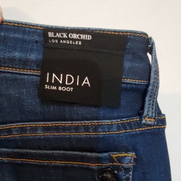 Black Orchid India Slim Boot Blue Jeans Size 26 - Picture 3 of 6